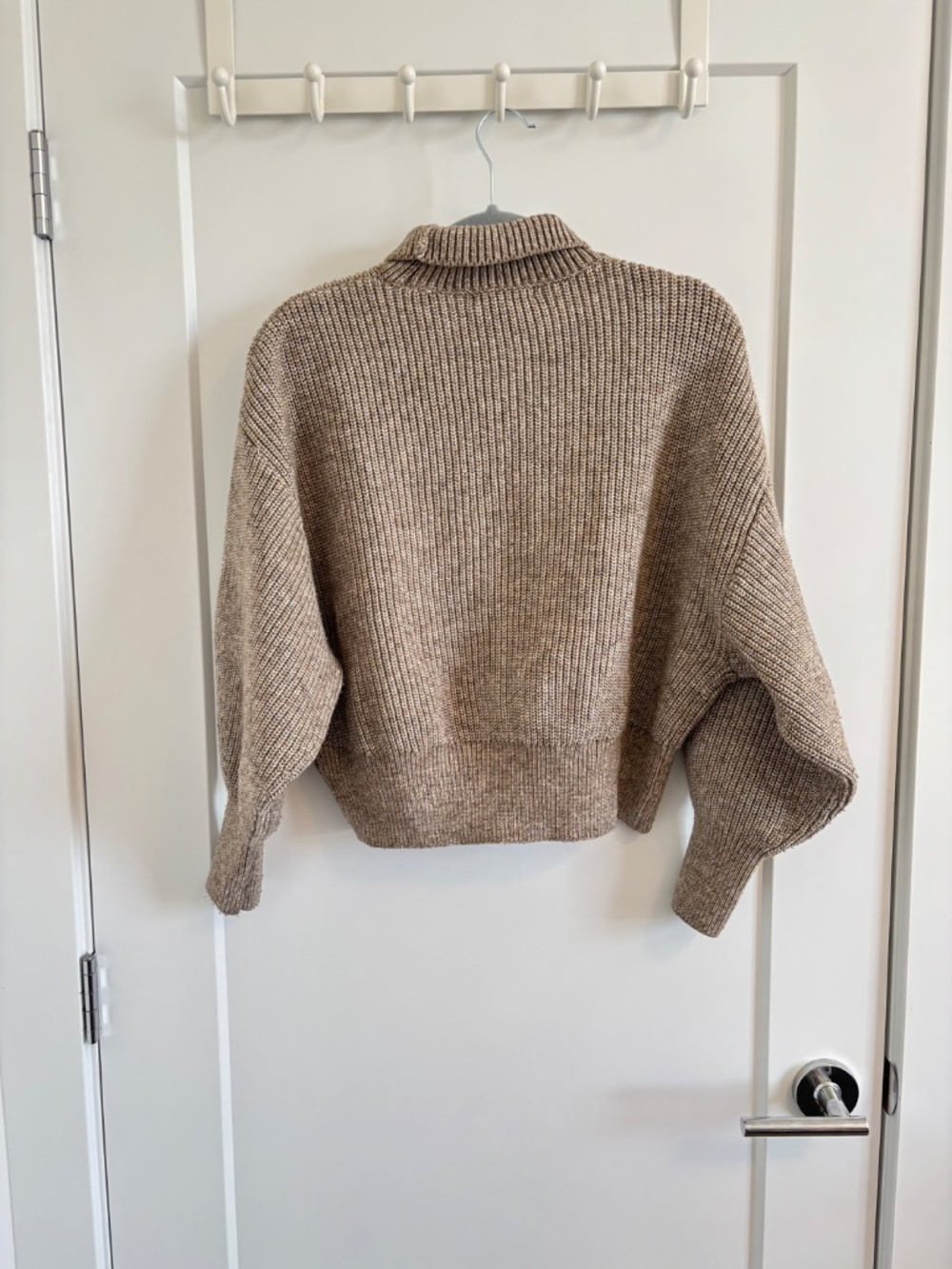 H&M Brown Marled Ribbed Wool Blend Sweater Size Small - Picture 2 of 7